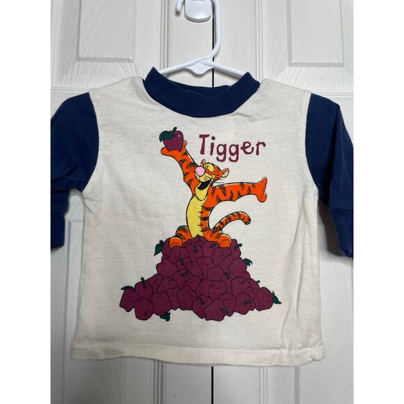 Vintage Disney Winnie the Pooh Tiger Apples Long Sleeve Infant Baby Size 9 Mo - Picture 2 of 4